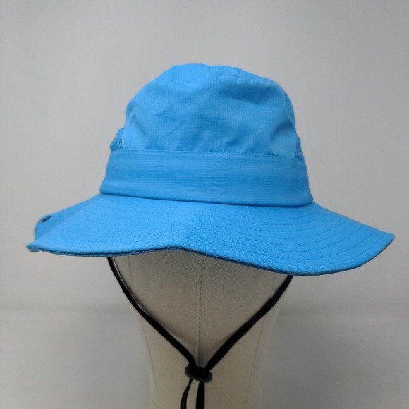 SunShade Men's Wide Brim Hat Blue Snapback Mesh 100% Polyester Drawstring - Picture 2 of 10